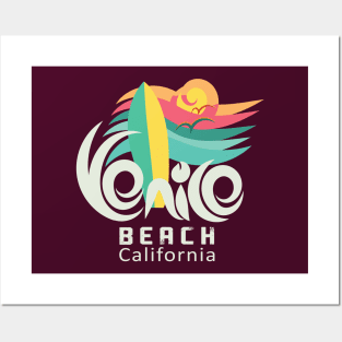 Venice beach surf and skate paradise (light colors) Posters and Art